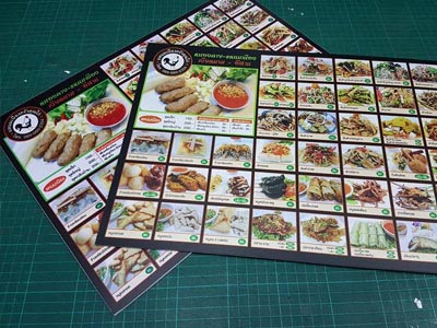 รับออกแบบ และ พิมพ์ เมนูอาหาร